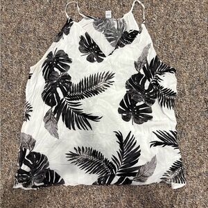 Old Navy Black and White Tropical Camisole